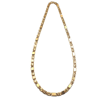 Gentlemen's Draft Men’s 22K Yellow Gold Chain – Engraved Box Link Design