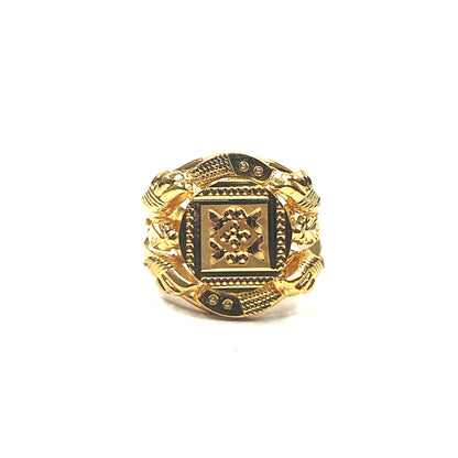 Elegant Heavy Gold Men's Signet Ring