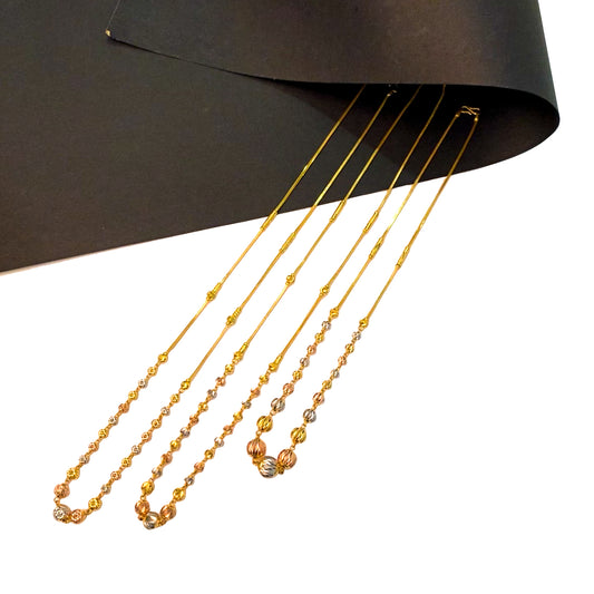 Arleta Glossy Gold Beads Chain For Her