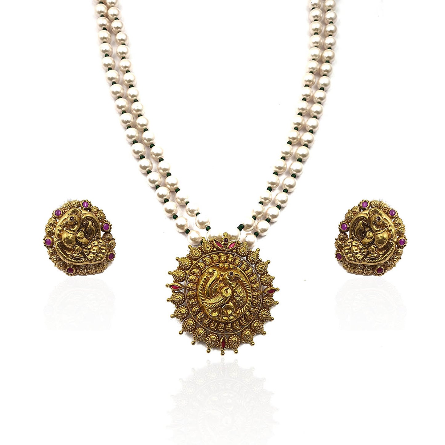 Traditional Antique Gold Pendant Set