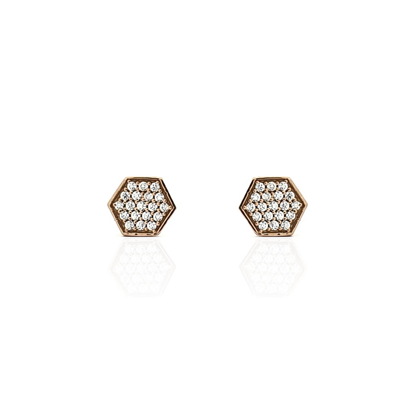 Abella Italian Gold Necklace In Hexagon Drooped Style