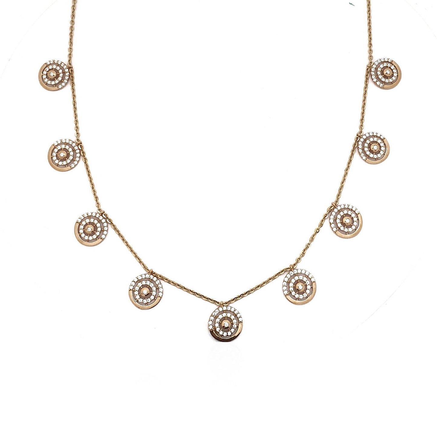 Aceline Italian Gold Necklace In Rounded Drooped Style