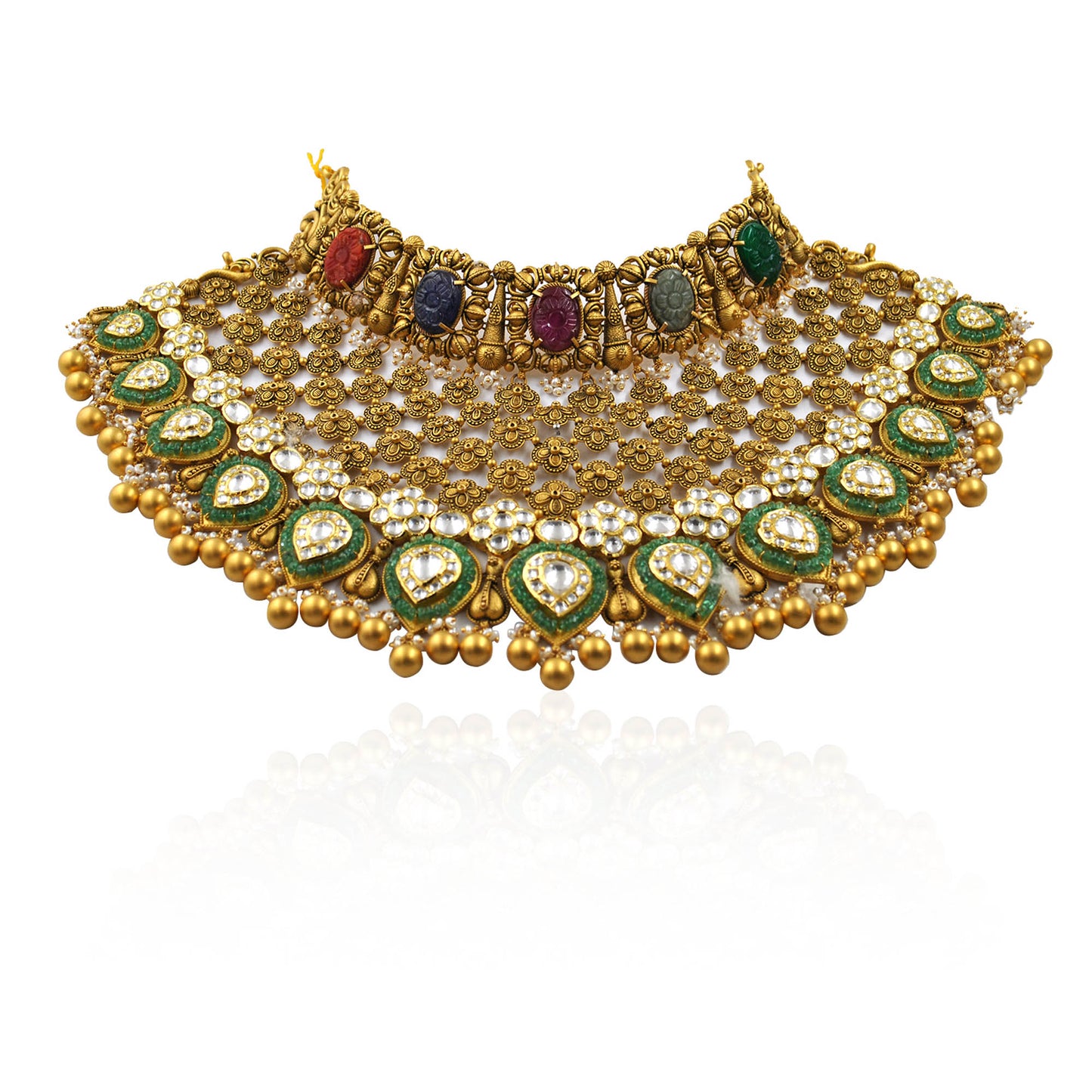 Raj Mahishi Antique Gold Royal Necklace