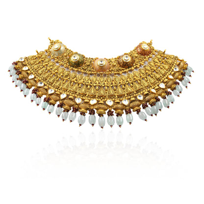 Parmeshwari Antique Gold Choker Necklace