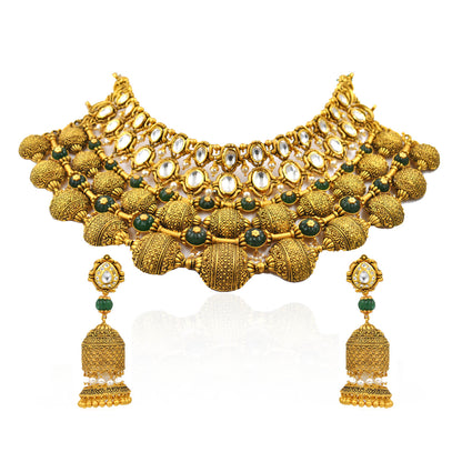 Tejaswini Antique Gold Choker Necklace