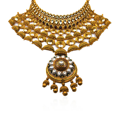 Brahamcharani Antique Gold Choker Necklace