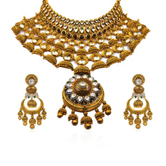 Brahamcharani Antique Gold Choker Necklace