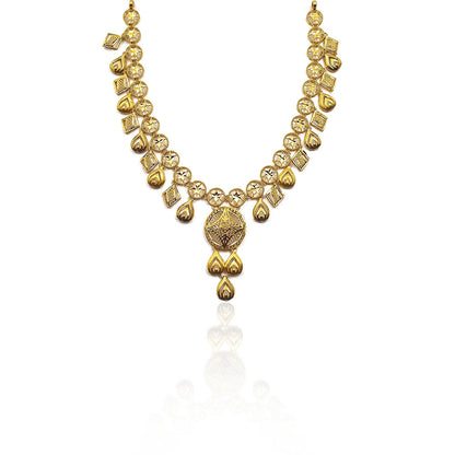 Adarshini Tear Drop Gold Necklace