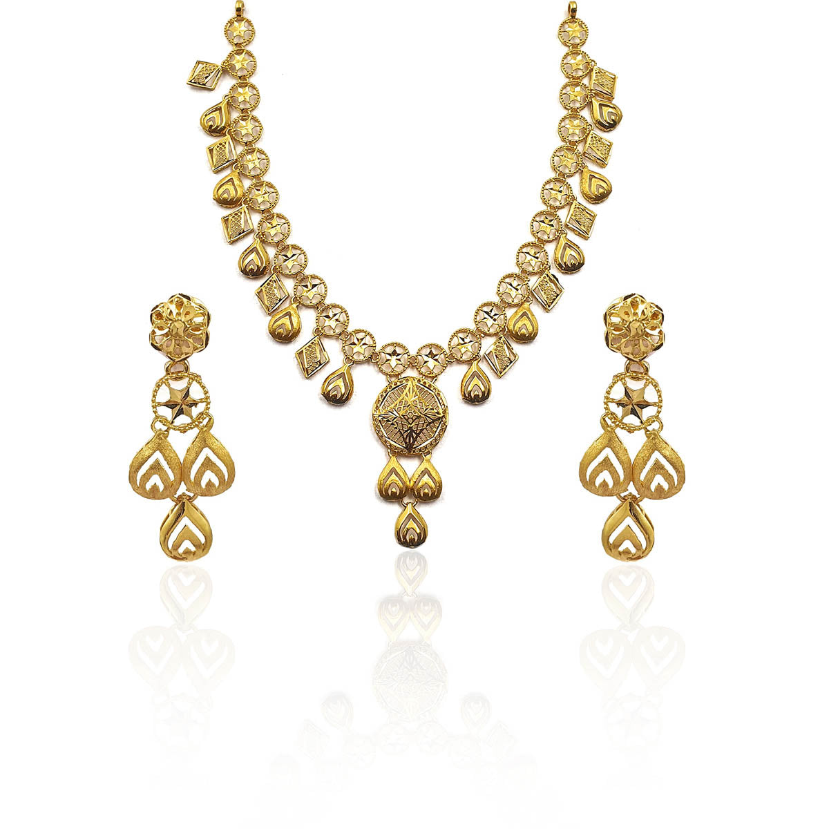 Adarshini Tear Drop Gold Necklace