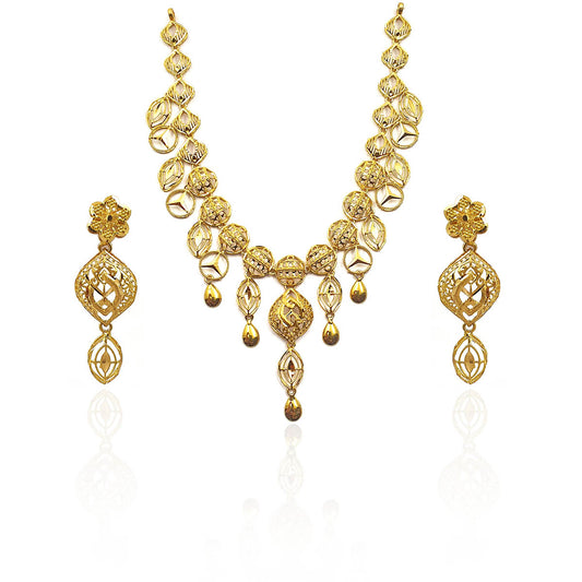 Ajastha Majestic Gold Necklace Set