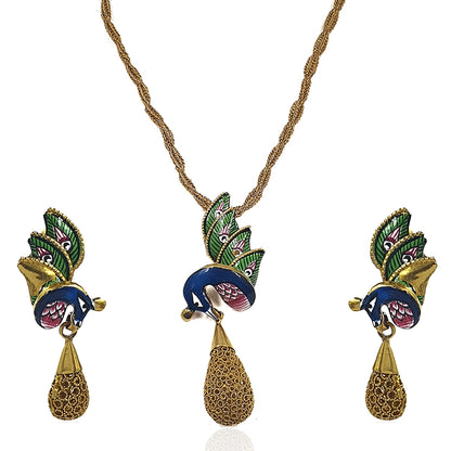 Lovely Pecock Gold Necklace Set