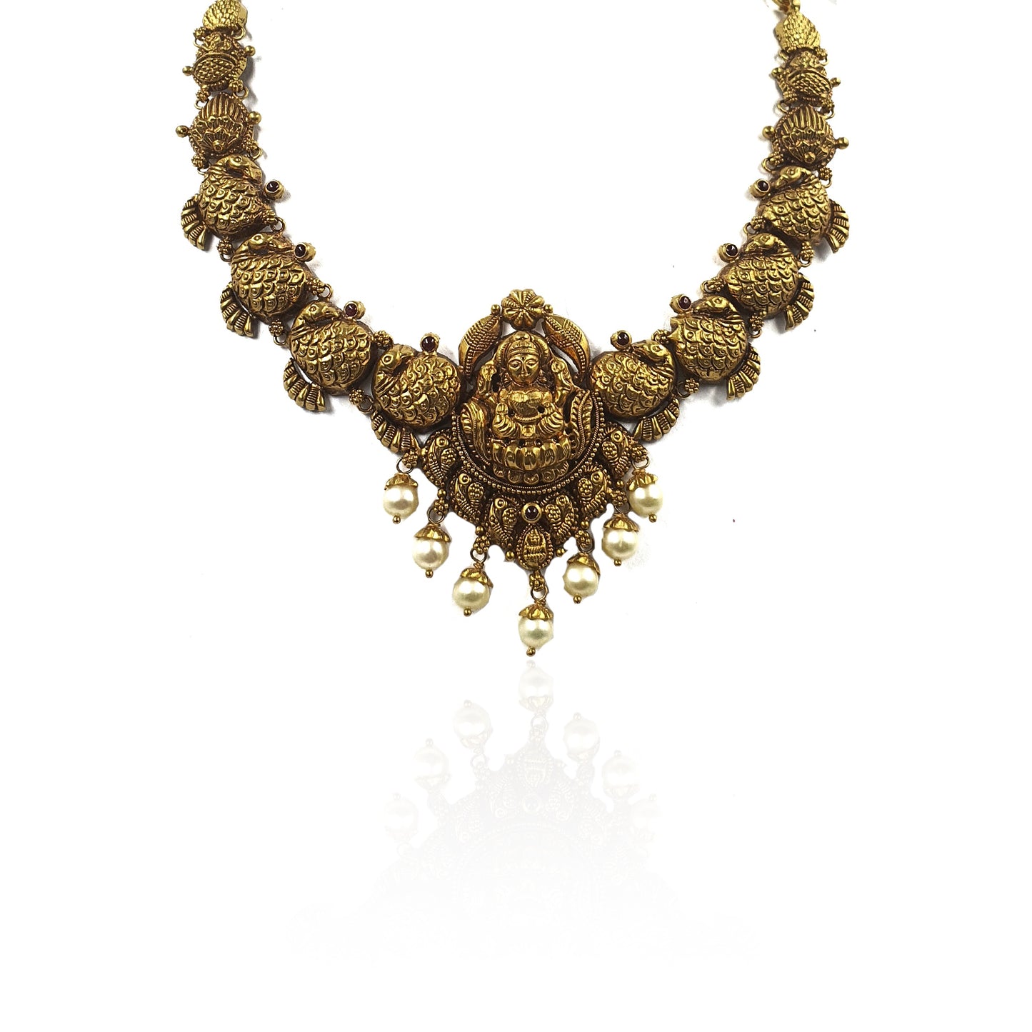 Goddess Narayani Antique Gold Necklace Set