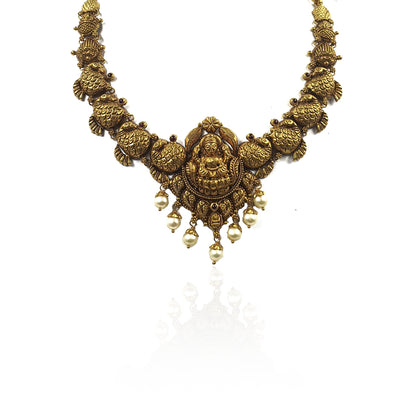 Goddess Narayani Antique Gold Necklace Set