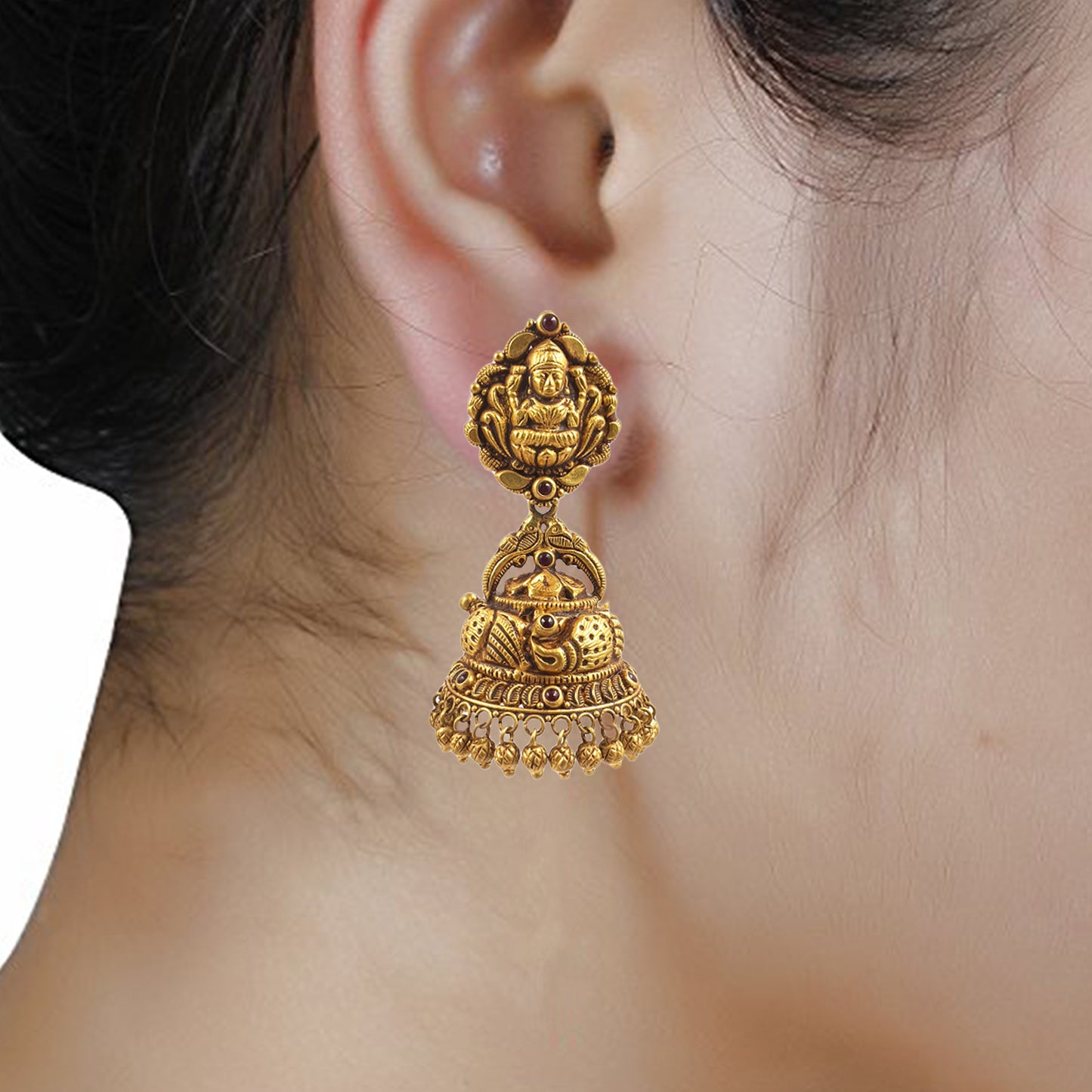 Goddess Maa Padmamalini Gold Earring