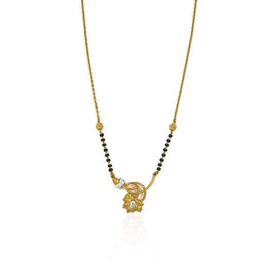 Tarakeshwari Lotus Inspired Gold Mangalsutra