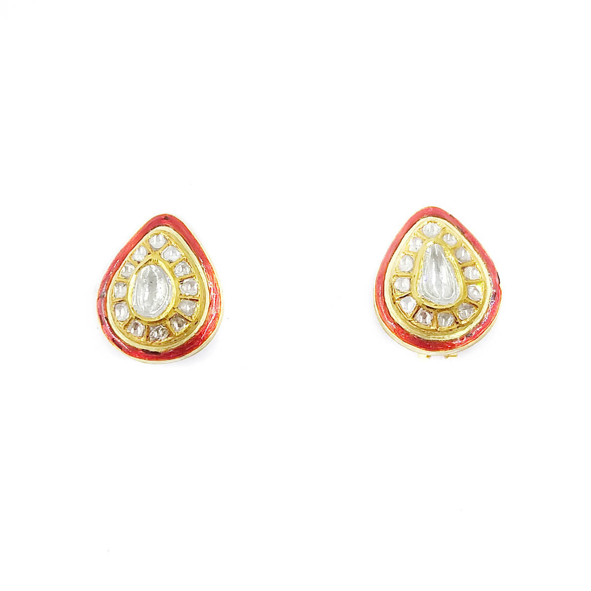 Drop Shape Polki Stud Earring