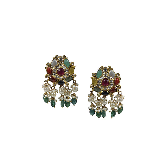 Navratna Polki Earrings