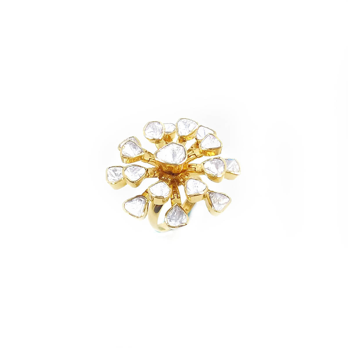 Adjustable Twing Floral Stylish Polki Ring