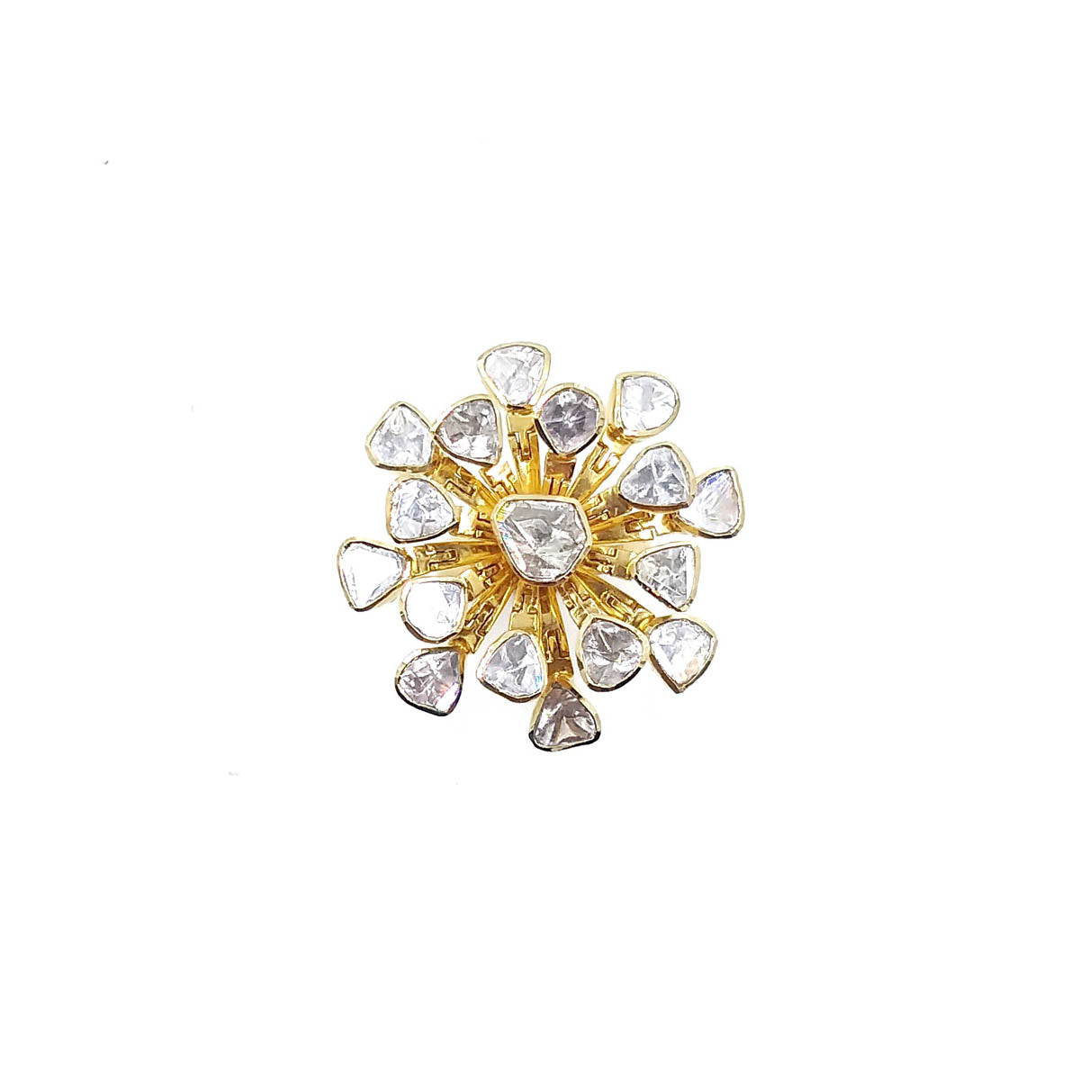 Adjustable Twing Floral Stylish Polki Ring