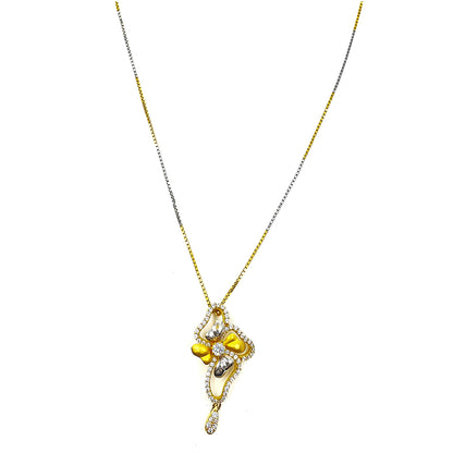 Glamorous Mesh Floral Gold Pendant Set