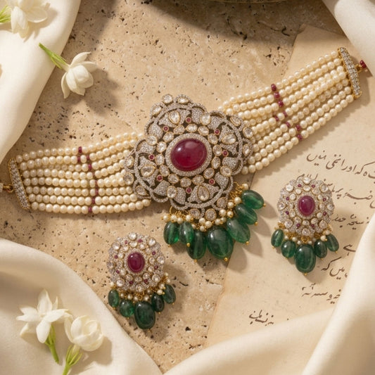 The Guldasta Pearl Choker Set