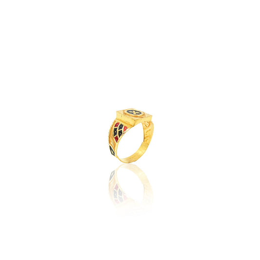 Beal Mens Enamel Coated Gold Ring