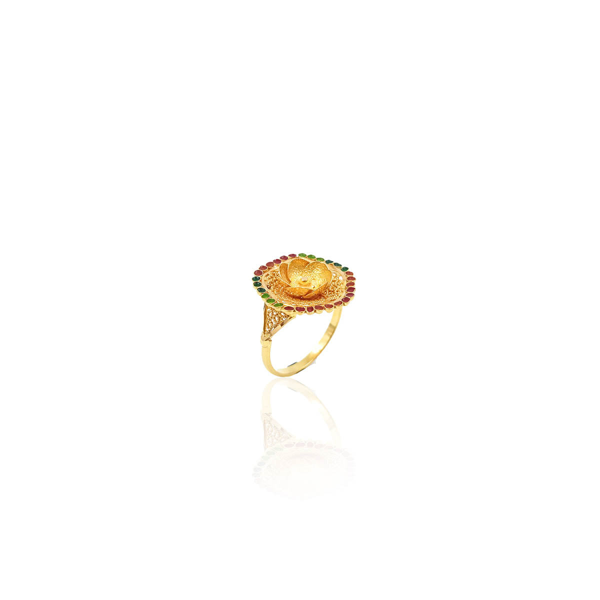 Auhert Cocktail Gold Ring With Stone