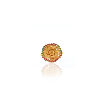 Auhert Cocktail Gold Ring With Stone