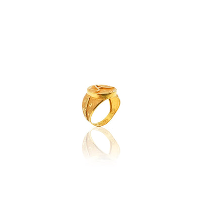 Baylie Mens Alphabet Gold Ring