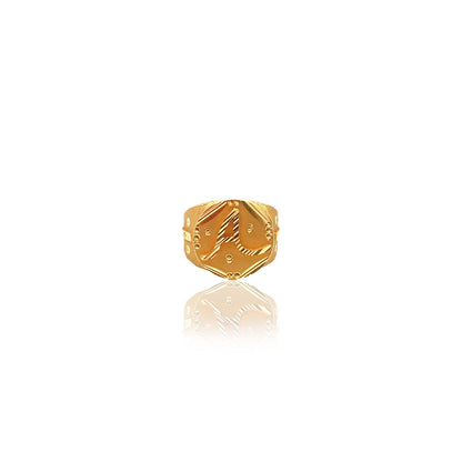 Baylie Mens Alphabet Gold Ring