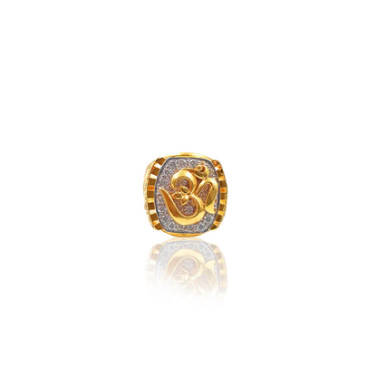 Bayard Mens Om Gold Ring With Stone