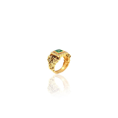 Auriville Mens Antique Gold Ring With Stone