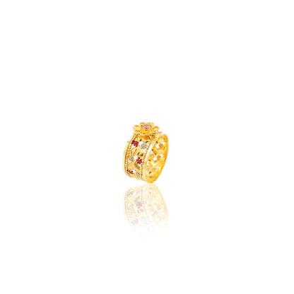 Adelise Floral Design Gold Band Ring