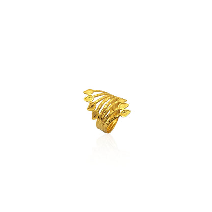 Spiral Leaf Shaped Gold Ring