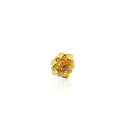 Net Floral Design Gold Women's Ring