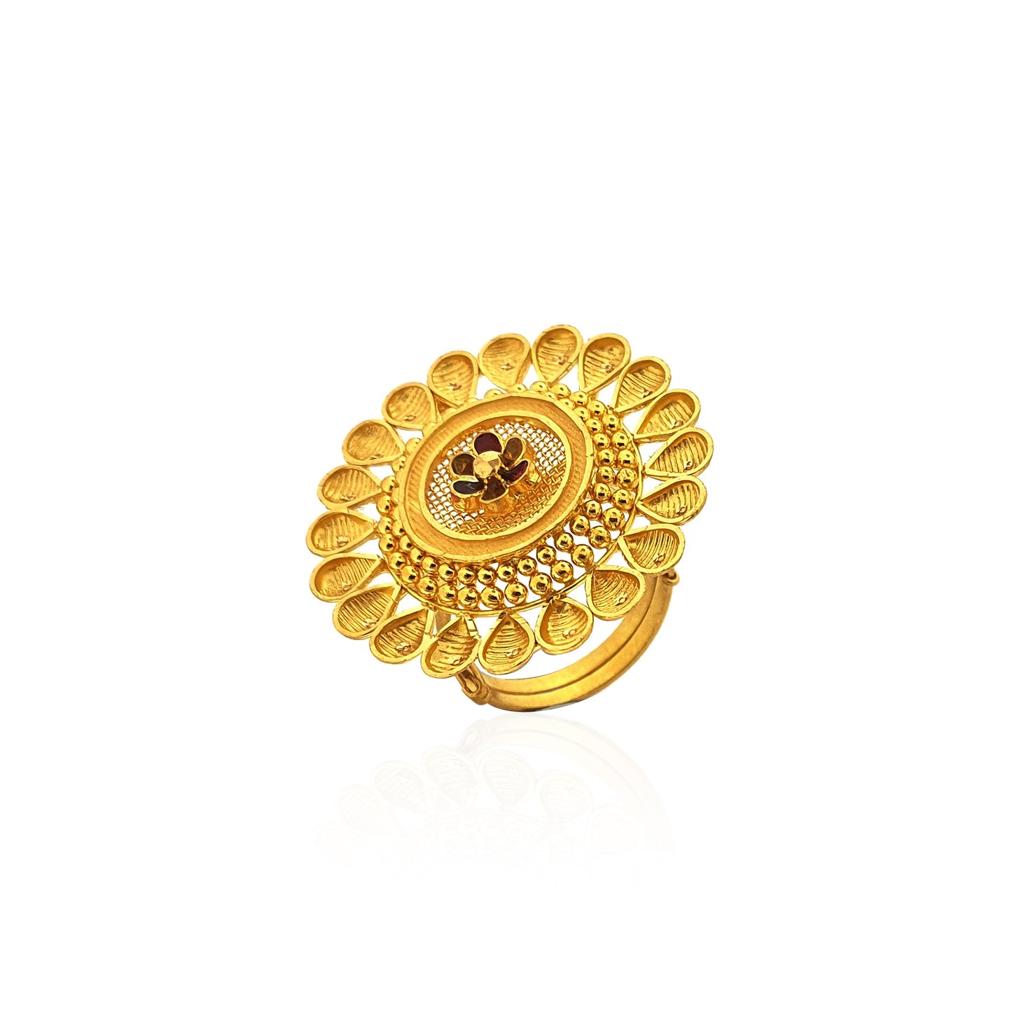 Aamani Floral Cocktail Gold Ring