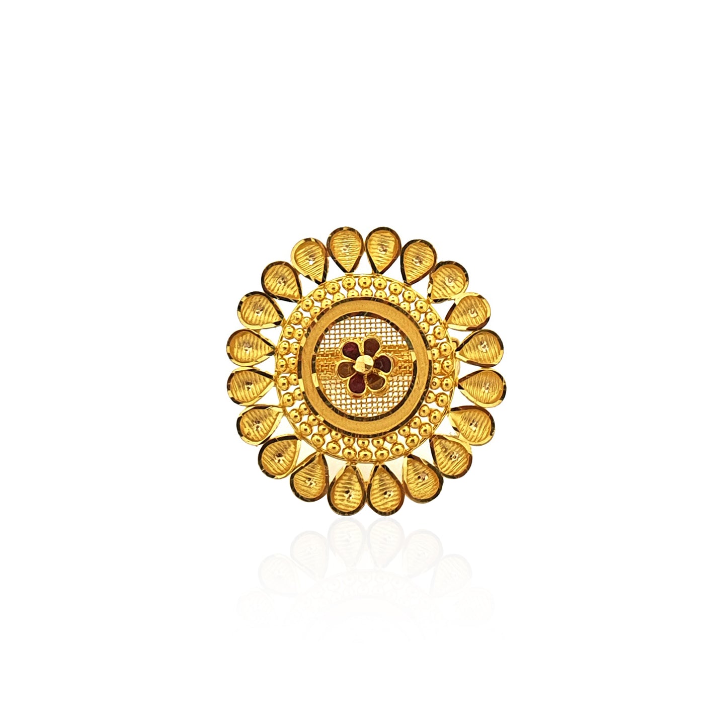 Aamani Floral Cocktail Gold Ring