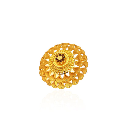 Aahna Floral Cocktail Gold Ring