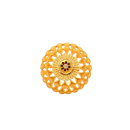 Aahna Floral Cocktail Gold Ring