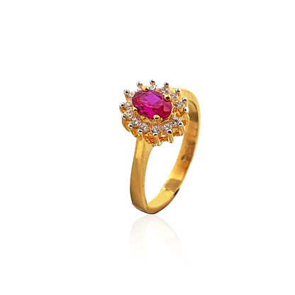 Rosy Sparkling Gold Ring