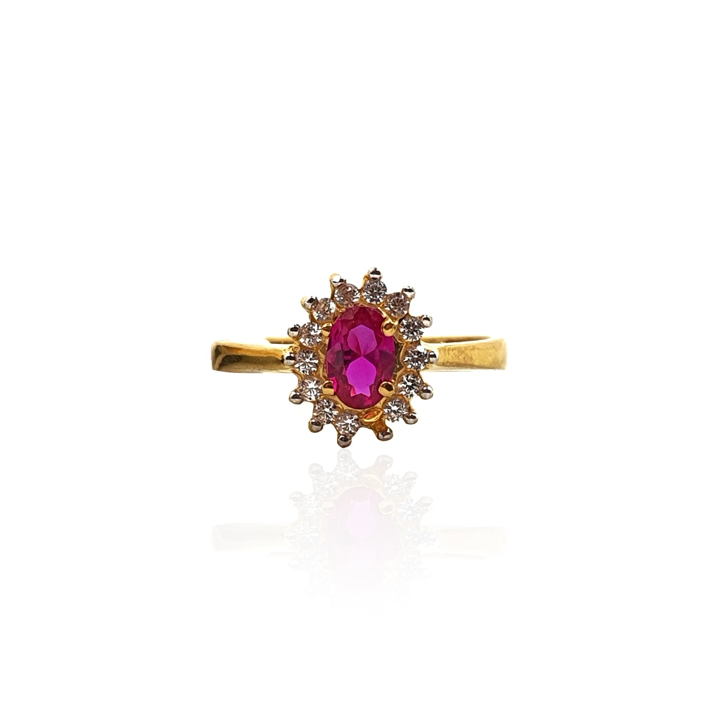 Rosy Sparkling Gold Ring