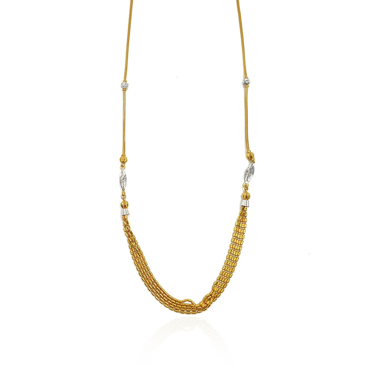 Arlene Cylindrical Gold Beads Chain