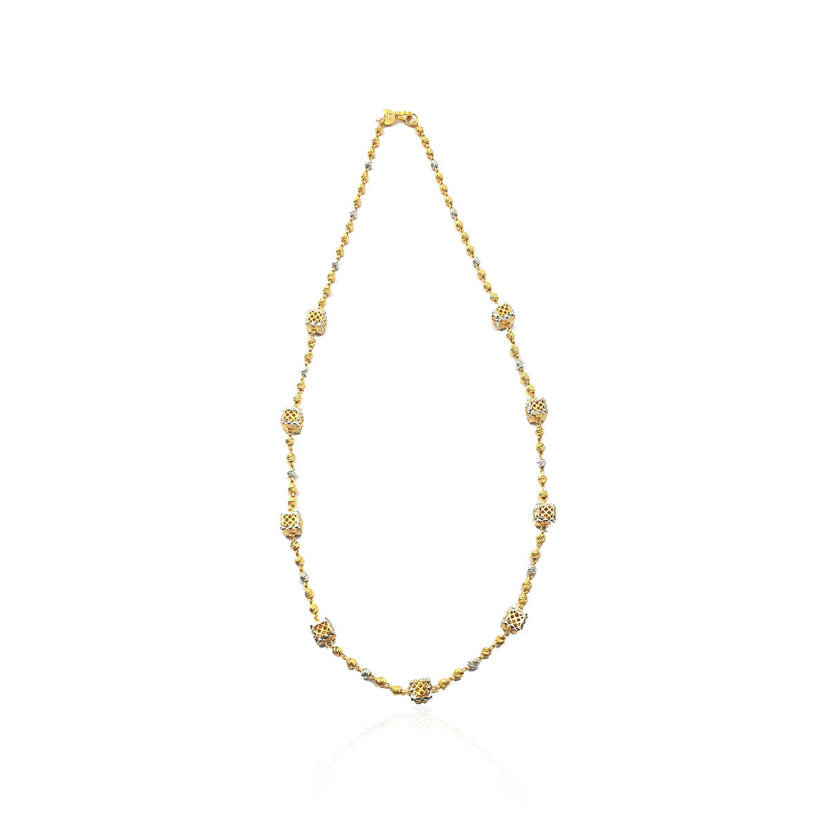 Allete Flossy Cube & Round Gold Bead Chain