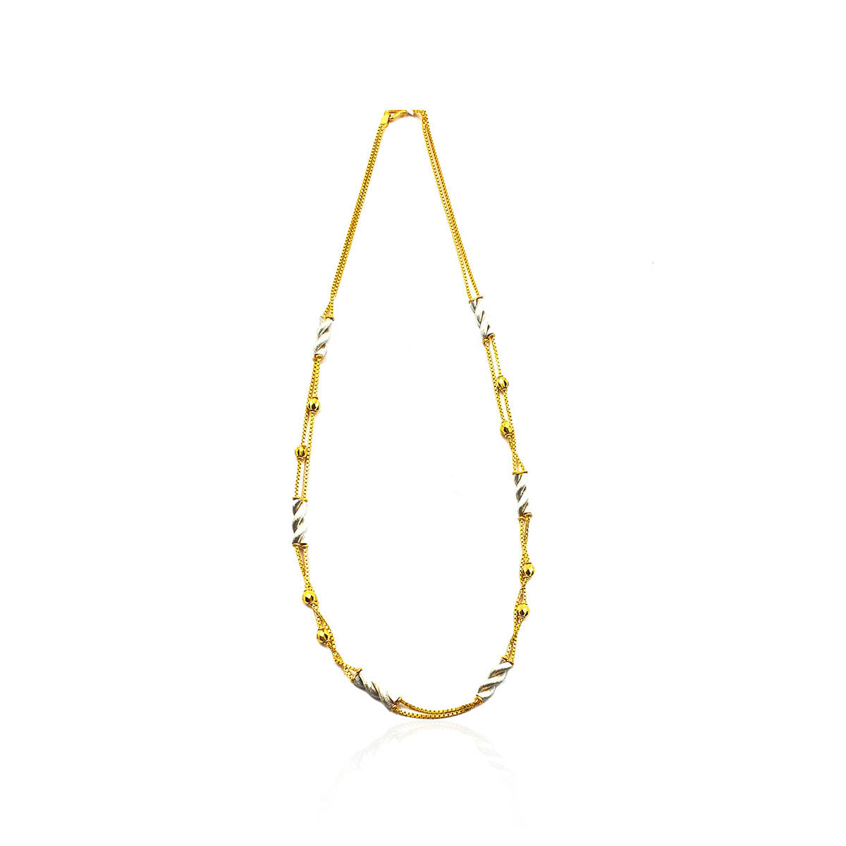 Abriana Double Layered Beaded Gold Chain