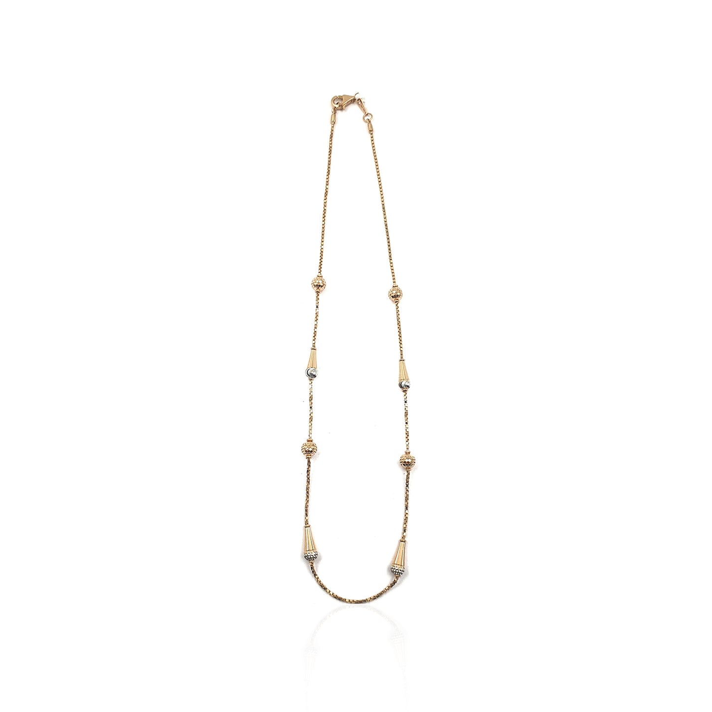 Alluring Gematrical Beaded Gold Chain