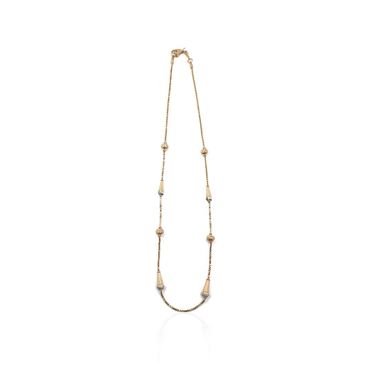 Alluring Gematrical Beaded Gold Chain