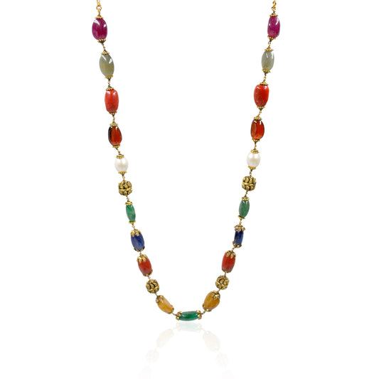 Antique Colorful Beads Gold Chain