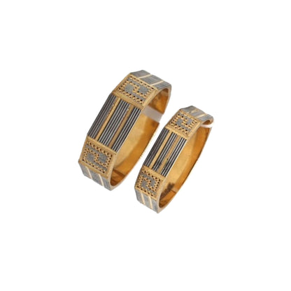 Geometric Textured Wedding Rings for Modern Love