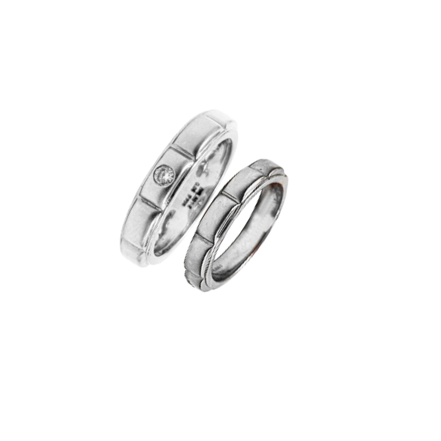 Elegant Platinum Couple Bands - Timeless Love & Unique Design