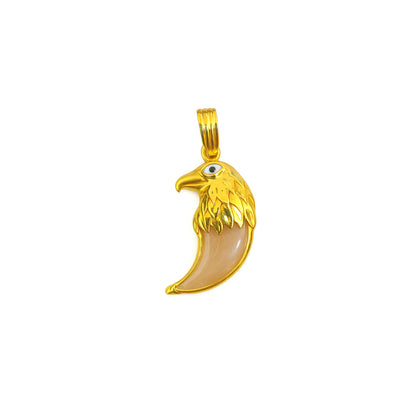 Gentlemen's Draft Eagle-Inspired Men’s Pendant – 22K Gold with Designer Horn-Shaped Stone